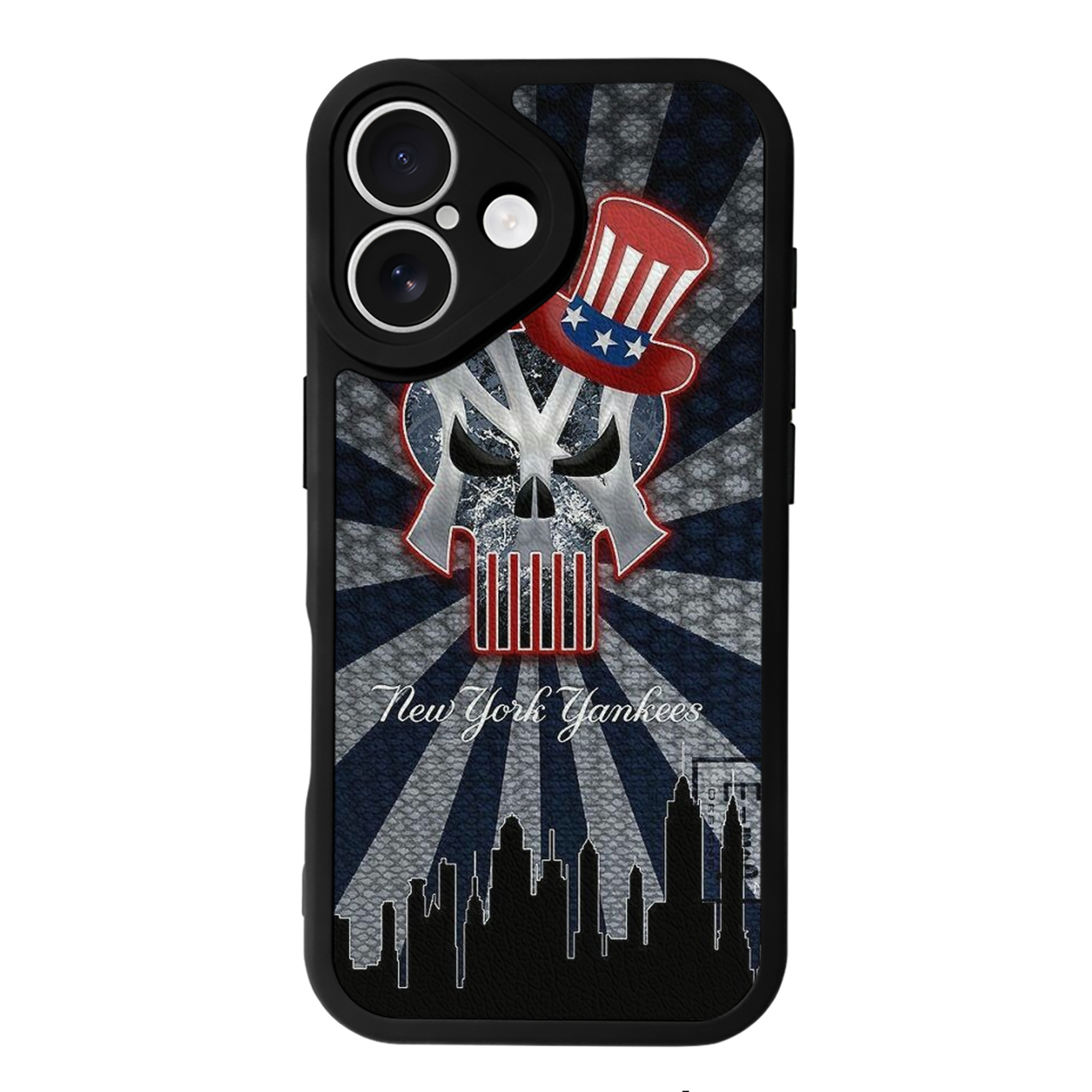 New York Yankees 340 IPhone 16 Silicone Leather Case – UV Print, Lambskin Texture – Perfect Fit, Wireless Charging Compatible, Scratch Resistant, Precise Cutouts – Stylish Protection For IPhone 16